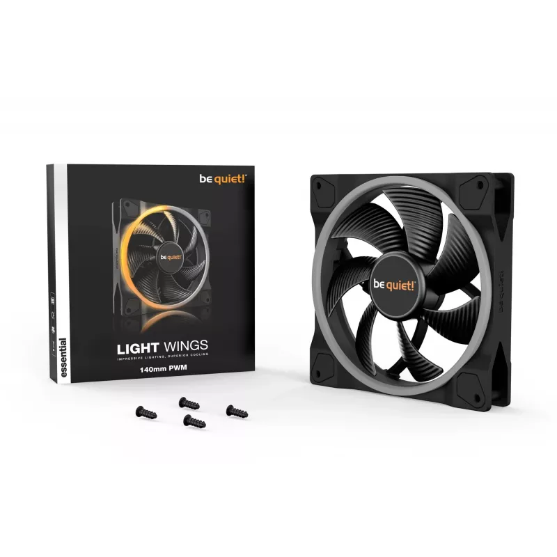 be quiet Light Wings 140mm ARGB PWM ventilators, melns