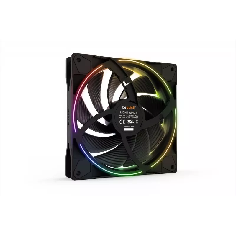 be quiet! Light Wings 140mm ARGB PWM High Speed ventilators, melns