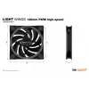 be quiet! Light Wings 140mm ARGB PWM High Speed ventilators, melns