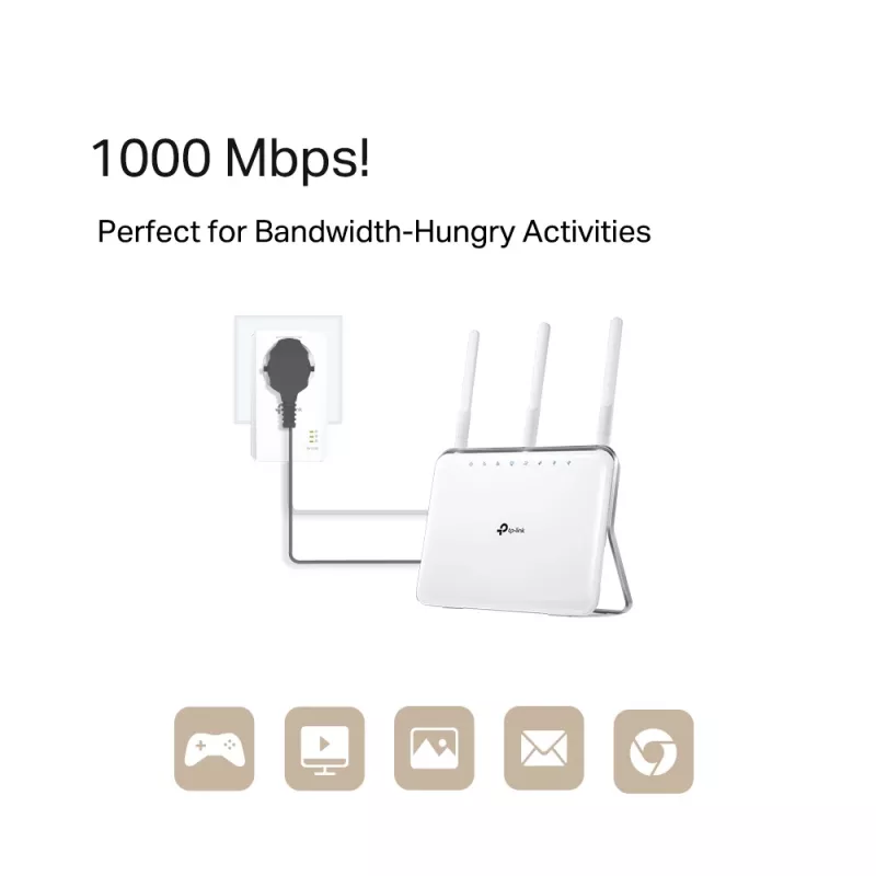 TP-Link TL-PA7019P KIT 1000 Mbit/s Ethernet LAN balts 2 gab.
