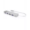 ICY BOX IB-HUB1425-C3 USB 3.2 Gen 1 (3.1 Gen 1) Type-C 5000 Mbit/s Sudraba