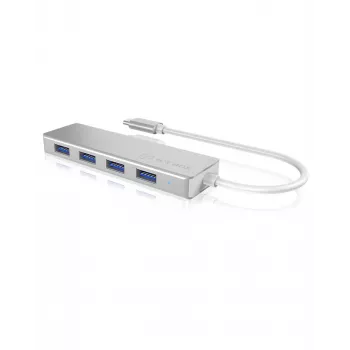ICY BOX IB-HUB1425-C3 USB 3.2 Gen 1 (3.1 Gen 1) Type-C 5000 Mbit/s Sudraba