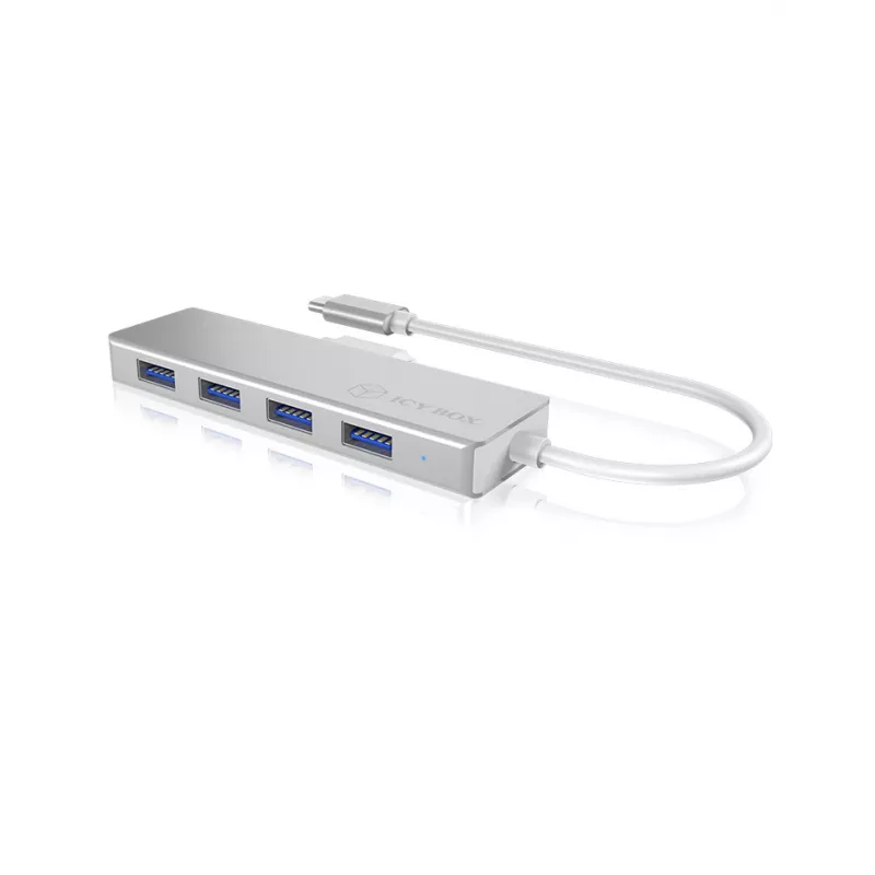 ICY BOX IB-HUB1425-C3 USB 3.2 Gen 1 (3.1 Gen 1) Type-C 5000 Mbit/s Sudraba