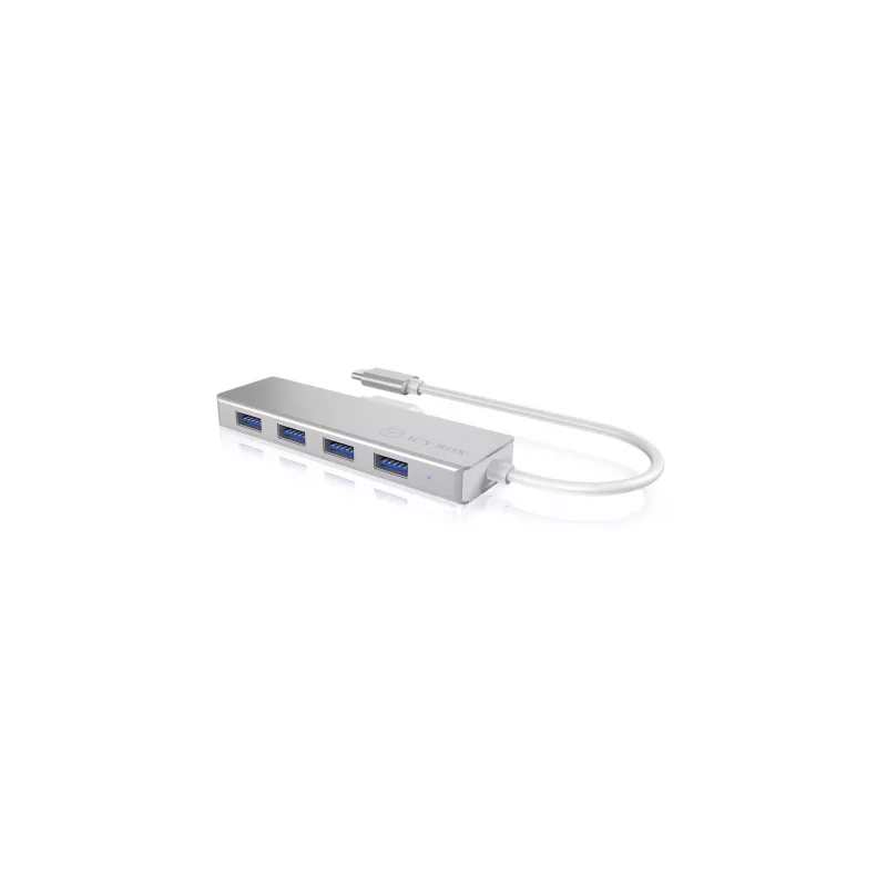 ICY BOX IB-HUB1425-C3 USB 3.2 Gen 1 (3.1 Gen 1) Type-C 5000 Mbit/s Sudraba