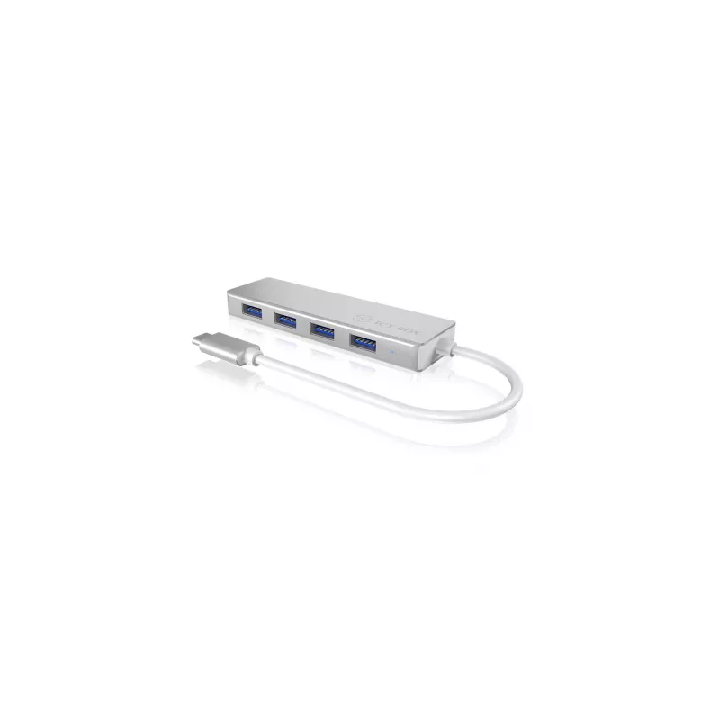 ICY BOX IB-HUB1425-C3 USB 3.2 Gen 1 (3.1 Gen 1) Type-C 5000 Mbit/s Sudraba