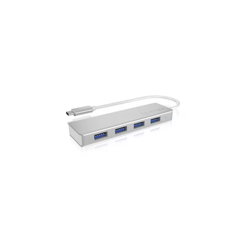 ICY BOX IB-HUB1425-C3 USB 3.2 Gen 1 (3.1 Gen 1) Type-C 5000 Mbit/s Sudraba