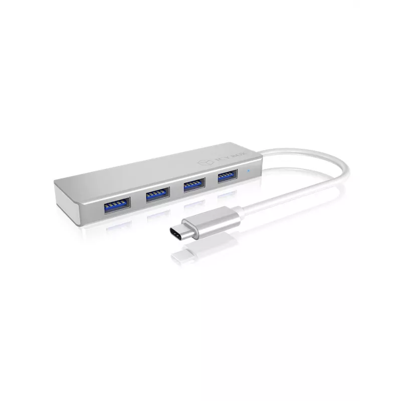 ICY BOX IB-HUB1425-C3 USB 3.2 Gen 1 (3.1 Gen 1) Type-C 5000 Mbit/s Sudraba