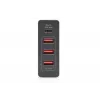 DIGITUS 4 portu USB lādētājs, 72W 1x USB-C (PD) 5,9,15,20V/3A, 3x USB-A 5V/2,4A, melns