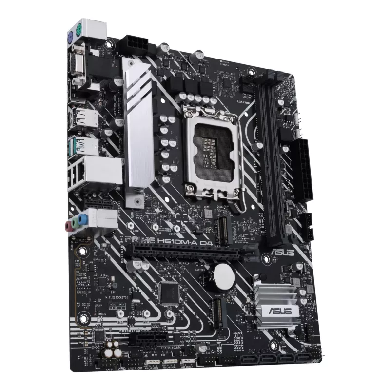 Mātesplate ASUS PRIME H610M-A D4-CSM, Intel H610, LGA 1700, micro ATX, DDR4, 2x DIMM, 64GB, 2x M.2, 4x SATA III, HDMI 2.1, DP 1.4
