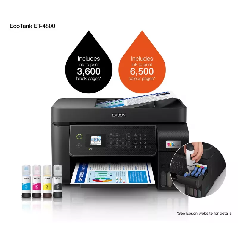 Epson EcoTank ET-4800 tintes printeris A4 5760 x 1440 DPI 33 lpp./min Wi-Fi