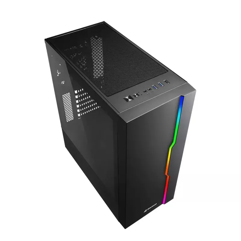 PC korpuss Sharkoon RGB Slider Midi Tower melns