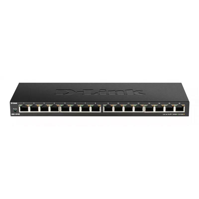 D-Link DGS-1016S Nepārvaldīts Gigabit Ethernet (10/100/1000) Melns