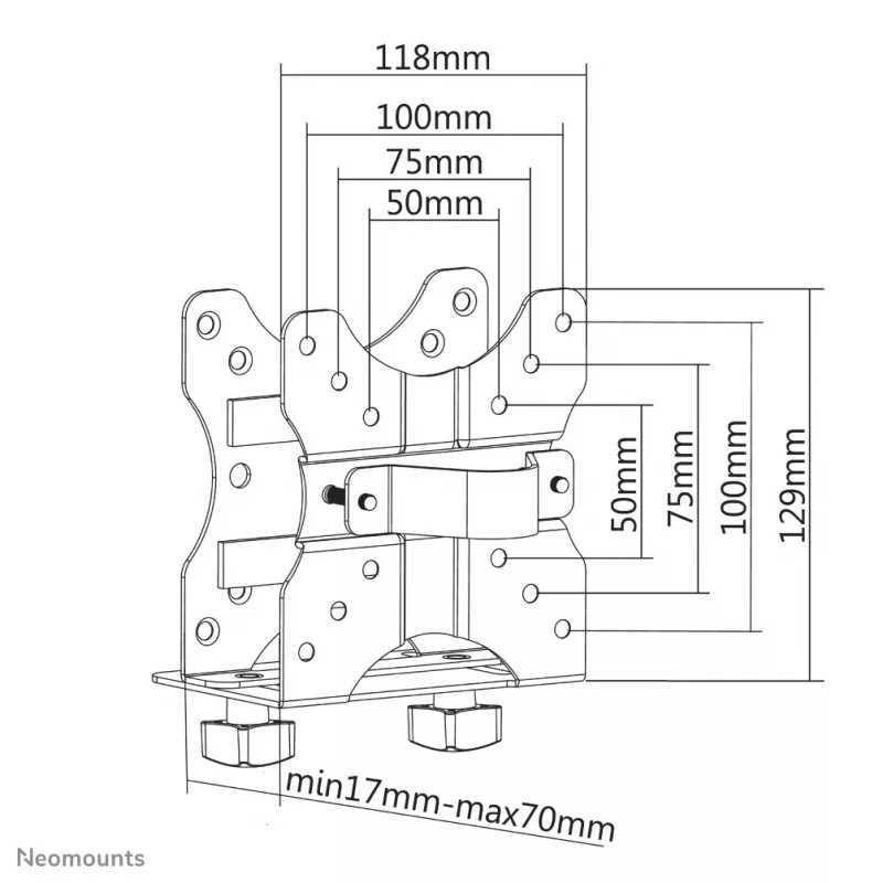 Neomounts NM-TC100Melns Mini datora turētājs - maks. 5 kg - universāls