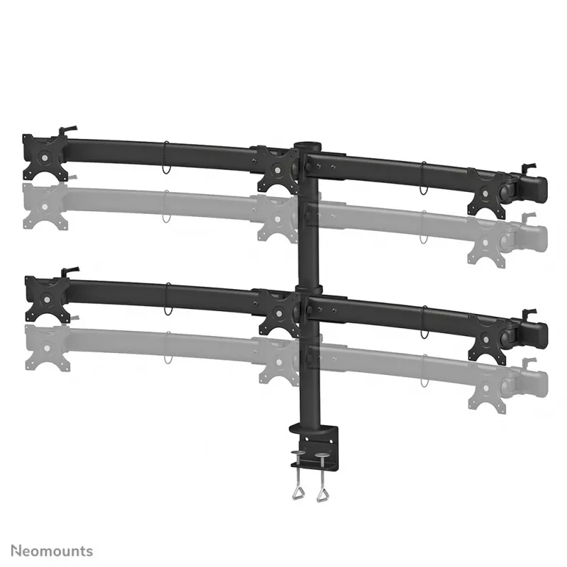 Neomounts FPMA-D700D6 Monitora statīvs 19-27 collu, Skavas stiprinājums, 8 kg, 48,3 cm (19 collas), 68,6 cm (27 collas), 100 x 100 mm, Melns