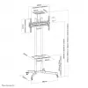 Neomounts PLASMA-M1700E TV ratiņi 32-70 collas, melns, portatīvs grīdas statīvs, tērauds, 50 kg, 81,3 cm (32 collas), 177,8 cm (70 collas)