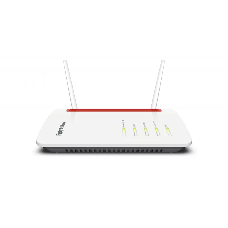 Bezvadu maršrutētājs FRITZ 6850 5G, Gigabit Ethernet, divu joslu (2,4 GHz / 5 GHz), melns, sarkans, balts