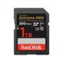 SDXC zibatmiņas karte SANDISK Extreme PRO 1TB UHS-I U3 V30 Class 10, līdz 200 MB/s lasīšana, 140 MB/s rakstīšana, triecienizturīga, melna