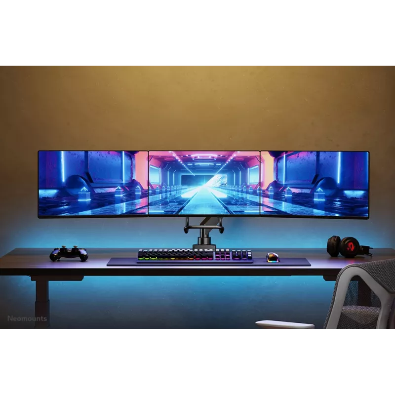 Neomounts NM-D775DX3Melns monitora roka 17-27 collas - gāzes atspere - Topfix - 180°-stop
