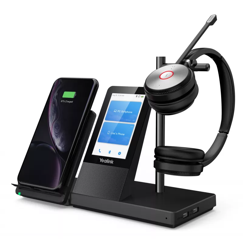 Yealink WH66 Dual UC-DECT bezvadu austiņas, bezvadu, biroja/zvanu centrs, 20 - 20000 Hz, 127 g, galvas austiņas, melna