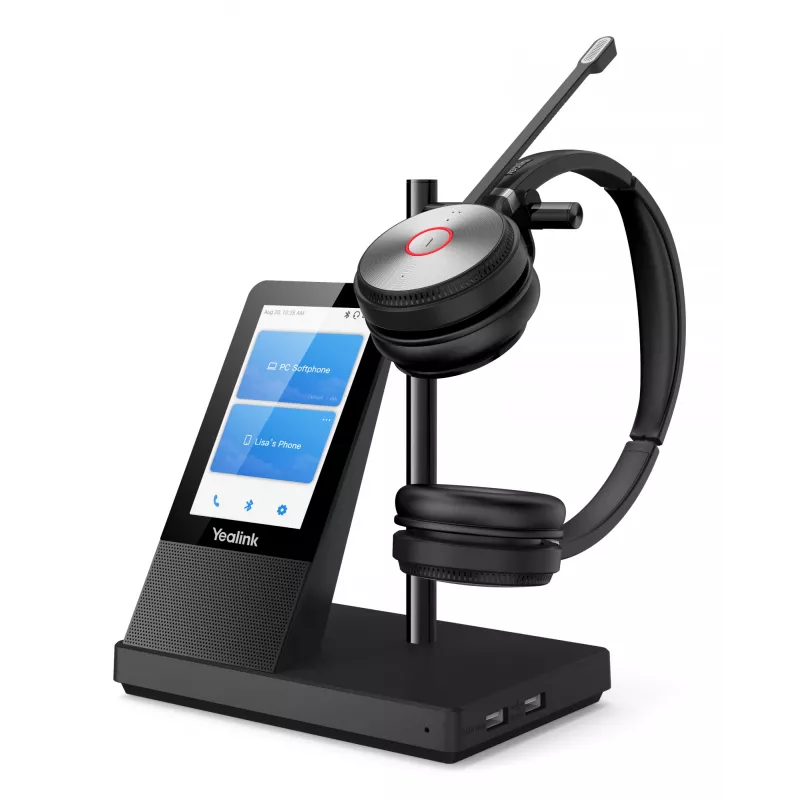 Yealink WH66 Dual UC-DECT bezvadu austiņas, bezvadu, biroja/zvanu centrs, 20 - 20000 Hz, 127 g, galvas austiņas, melna