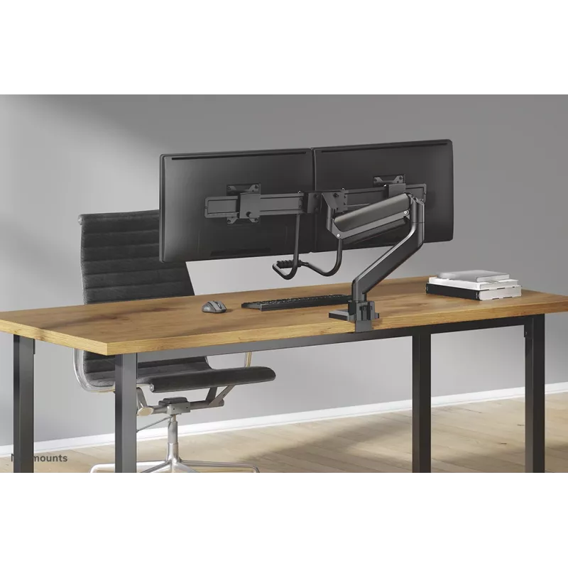 Neomounts DS75-450BL2 monitora kronšteins 17-32 collas - gāzes atspere - augšējā stiprinājums - 180° aizture