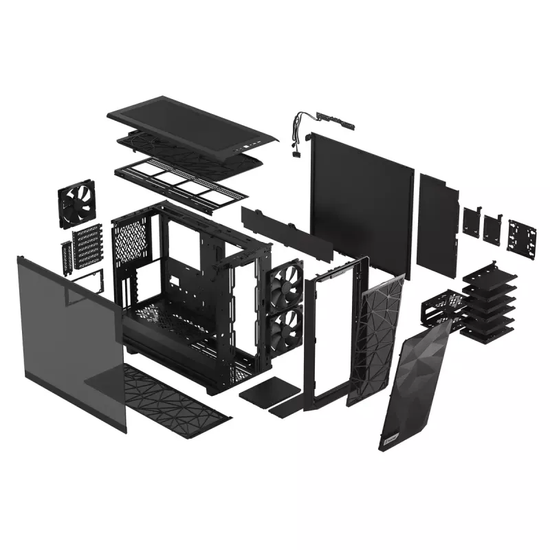 FRACTAL DESIGN Meshify 2 Light Tint Rūdīts Stikls Melns