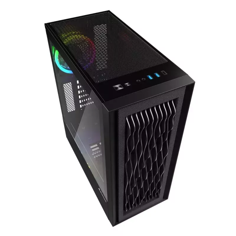 PC korpuss Sharkoon RGB Wave Desktop Melns