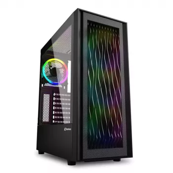 PC korpuss Sharkoon RGB Wave Desktop Melns
