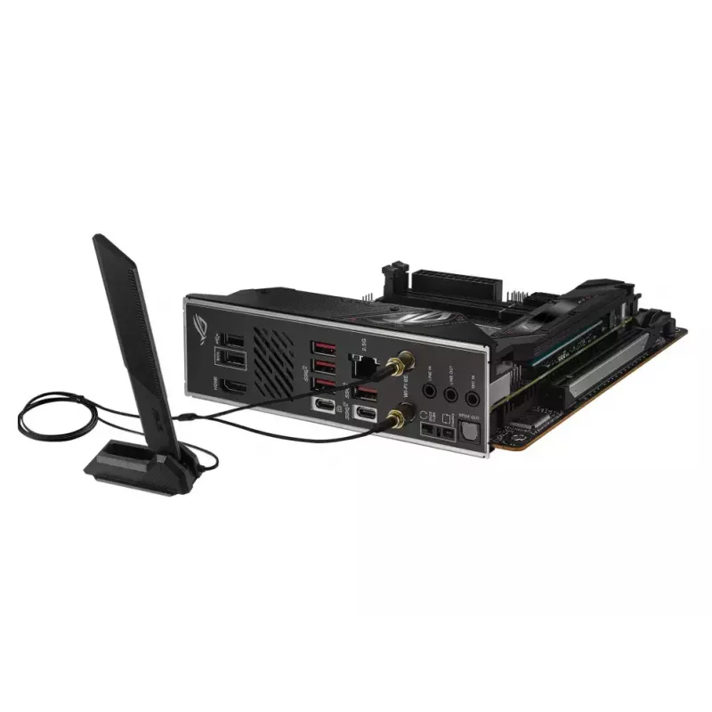 Mātesplate ASUS ROG STRIX B650E-I GAMING WIFI mini ITX — AMD B650, Socket AM5, DDR5, 2x M.2, Wi‑Fi 6E, 2.5Gb LAN