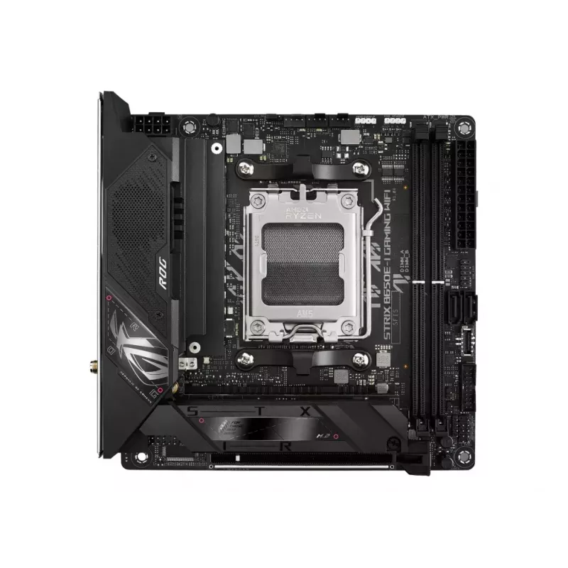 Mātesplate ASUS ROG STRIX B650E-I GAMING WIFI mini ITX — AMD B650, Socket AM5, DDR5, 2x M.2, Wi‑Fi 6E, 2.5Gb LAN