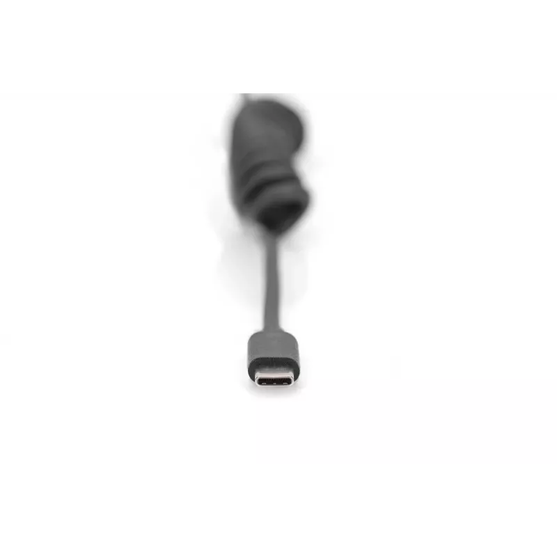 DIGITUS USB - Type C uz USB - Type C spirāles kabelis, TPU USB 2.0, PD60W Max; 1m