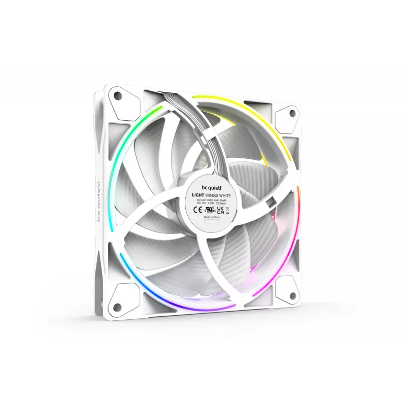 be quiet Light Wings White | 140mm PWM ātrgaitas trīskāršais komplekts Datora korpusa ventilators 14 cm 3 gab.