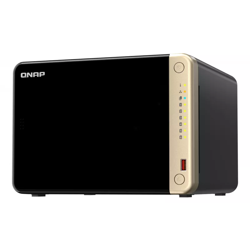 QNAP TS-664 NAS Tornis Intel® Celeron® N5095 8 GB DDR4 0 TB QNAP QTS Melns, Bronza