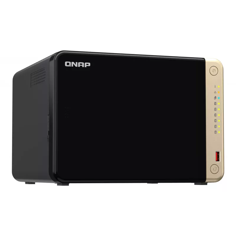 QNAP TS-664 NAS Tornis Intel® Celeron® N5095 8 GB DDR4 0 TB QNAP QTS Melns, Bronza