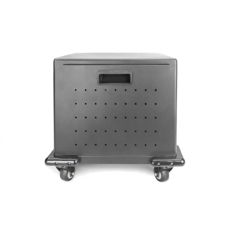 DIGITUS uzlādes skapis, 16 uzlādes vietām, 14 collas, melns 384 x 550 x 375 mm, elektr. slēdzene, iekļ. USB, ventilators