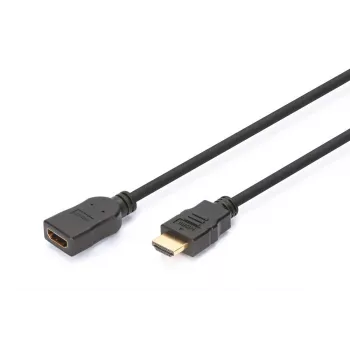 DIGITUS HDMI High Speed pagarinātāja kabelis, tips A M/F, 3m ar Ethernet, Ultra HD 24p, zelta melns