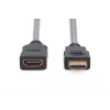 DIGITUS HDMI High Speed pagarinātāja kabelis, tips A M/F, 3m ar Ethernet, Ultra HD 24p, zelta melns