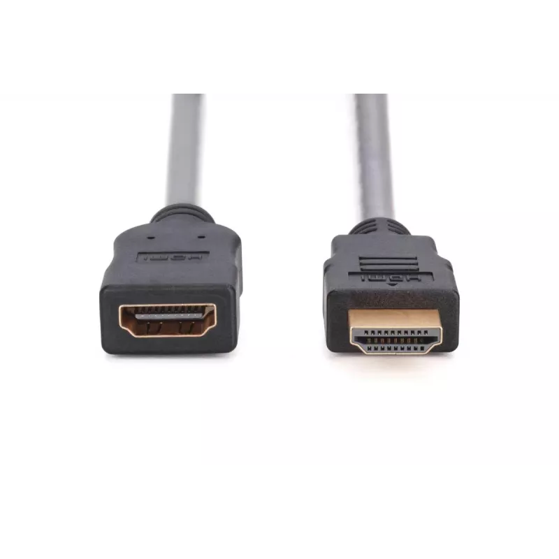 DIGITUS HDMI High Speed pagarinātāja kabelis, tips A M/F, 3m ar Ethernet, Ultra HD 24p, zelta melns