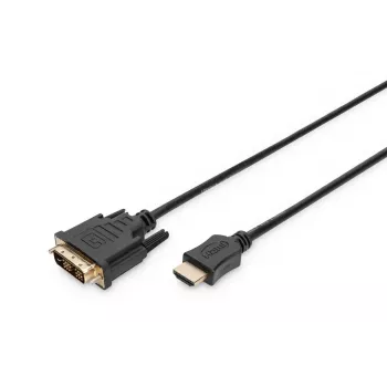 DIGITUS HDMI adaptera kabelis, tips A-DVI(18+1) vīr./vīr., 3m Full HD melns