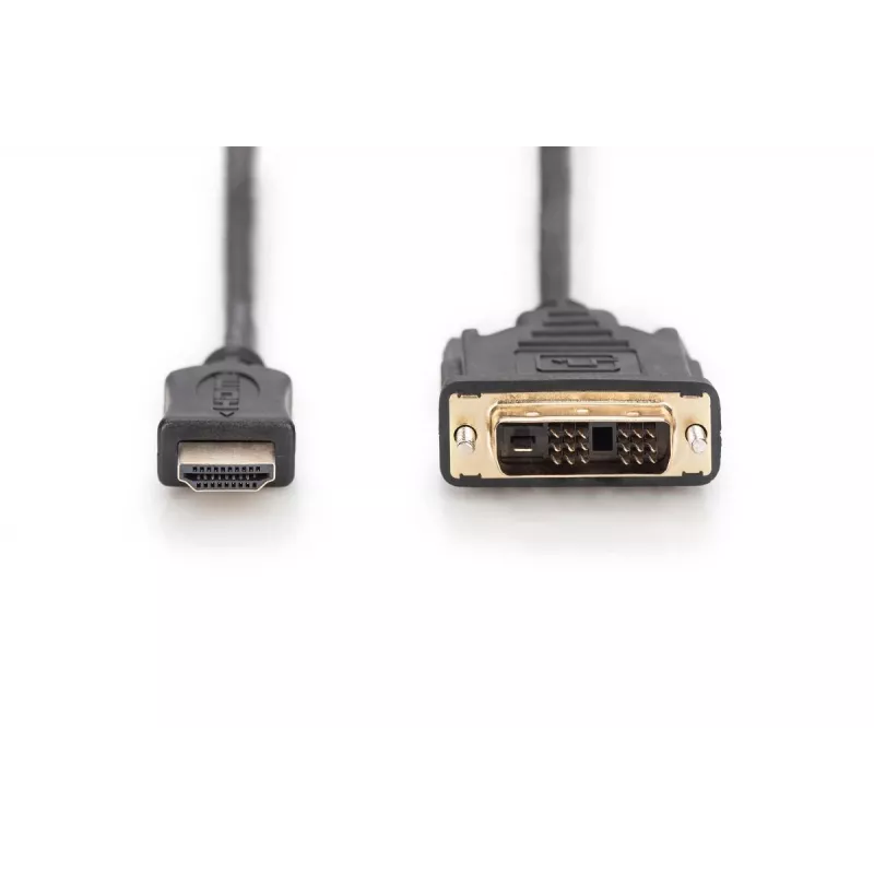 DIGITUS HDMI adaptera kabelis, tips A-DVI(18+1) vīr./vīr., 3m Full HD melns