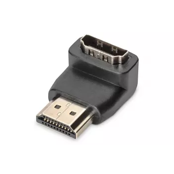 DIGITUS HDMI adapteris, A tips, 90° leņķa M/F, Ultra HD 60p, melns zelts