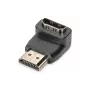 DIGITUS HDMI adapteris, A tips, 90° leņķa M/F, Ultra HD 60p, melns zelts