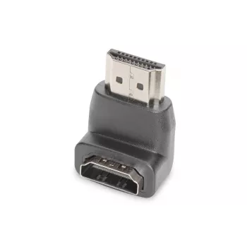 DIGITUS HDMI adapteris, A tips, 90° leņķa M/F, Ultra HD 60p, melns zelts