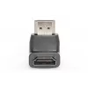 DIGITUS HDMI adapteris, A tips, 90° leņķa M/F, Ultra HD 60p, melns zelts