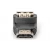 DIGITUS HDMI adapteris, A tips, 90° leņķa M/F, Ultra HD 60p, melns zelts
