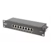 DIGITUS 10 collu tīkla komplekts - 6U skapis, pelēks plaukts, strāvas sadalītājs, 8 portu slēdzis, CAT6 komutācijas panelis