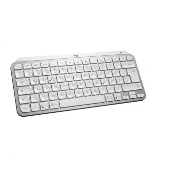 LOGITECH Minimālistiska Bezvadu Apgaismota Tastatūra - MX KEYS MINI - Gaiši Pelēka - Qwertz Deutsch