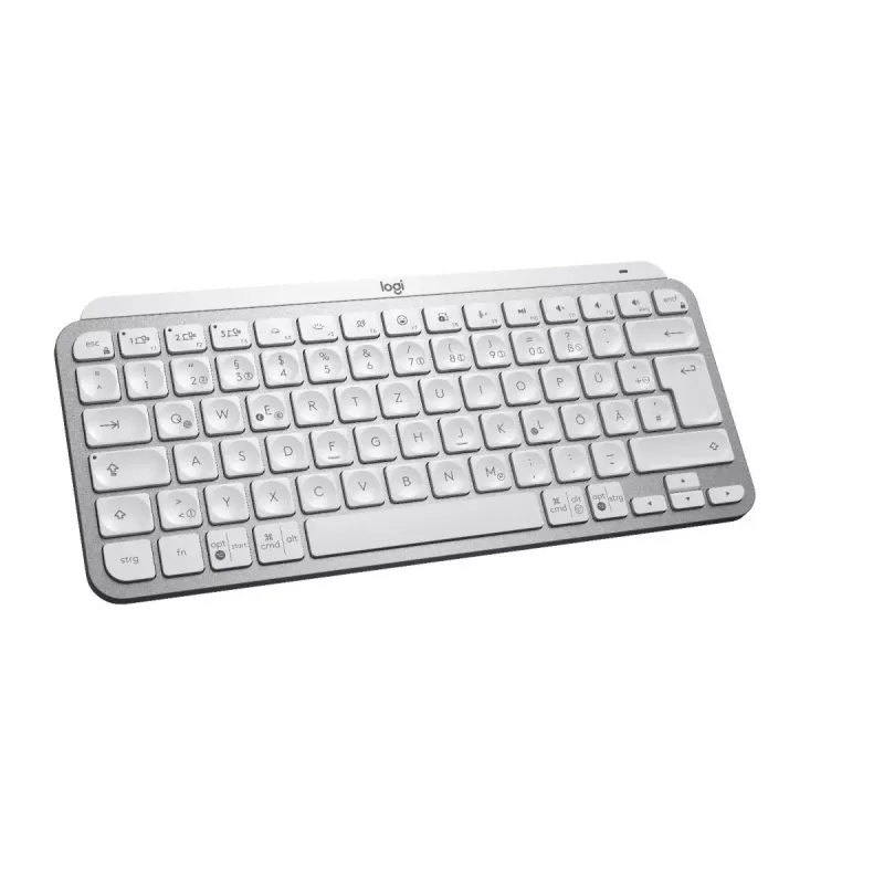 LOGITECH Minimālistiska Bezvadu Apgaismota Tastatūra - MX KEYS MINI - Gaiši Pelēka - Qwertz Deutsch