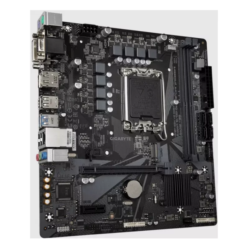 GIGABYTE H610M S2H V2 DDR4 mātesplate - atbalsta Intel Core 14. paaudzes CPU, 6+1+1 hibrīda fāžu digitālais VRM, līdz 3200 MHz DDR4 (OC), 1x PCIe 3.0 M.2, GbE LAN, USB 3.2 Gen 1