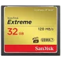 SanDisk Extreme CompactFlash karte ar 32 GB ietilpību, lasīšanas ātrumu līdz 120 MB/s un rakstīšanas ātrumu līdz 85 MB/s. Video veiktspējas garantija VPG-20.